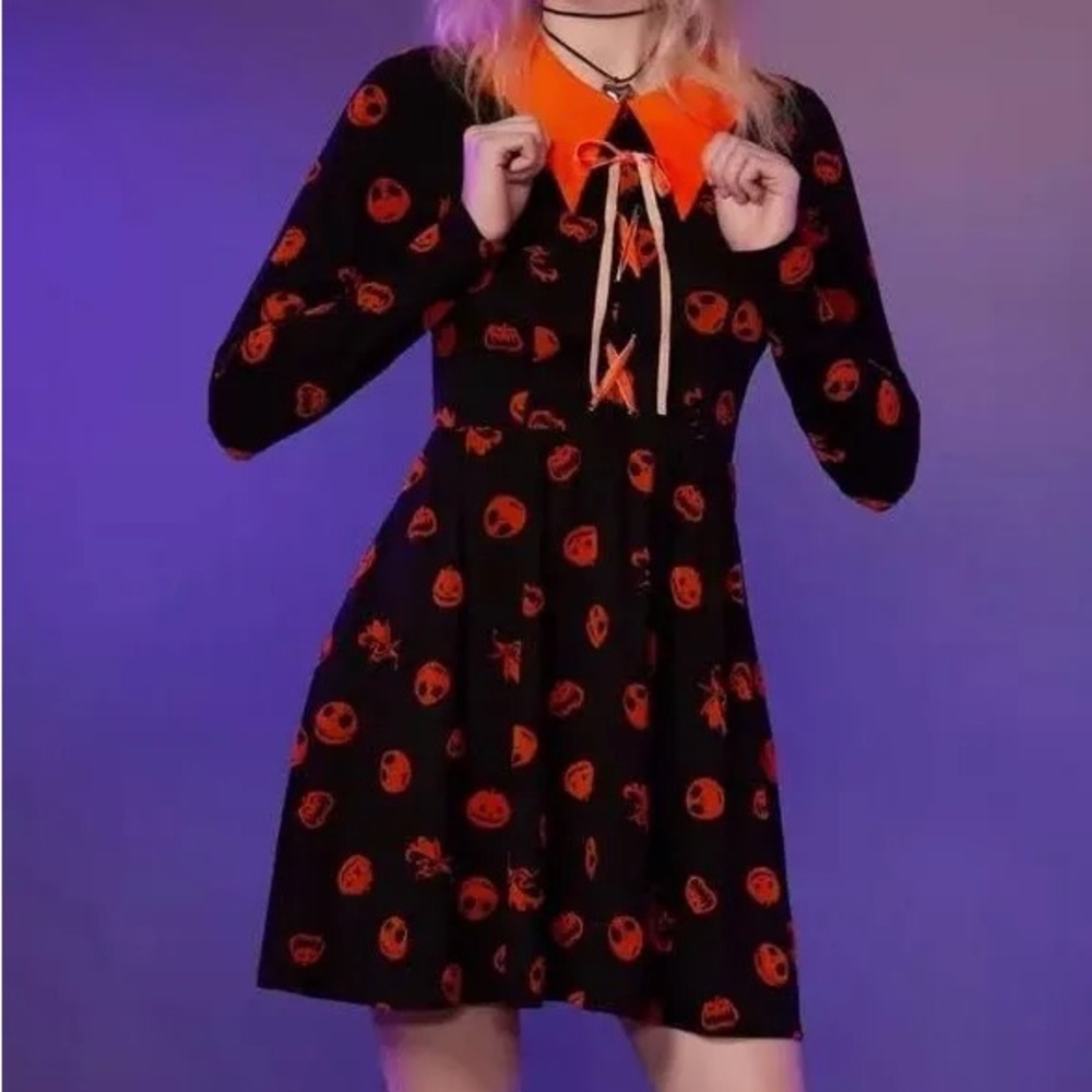 Her Universe Black and Orange Jack Skellington Dress